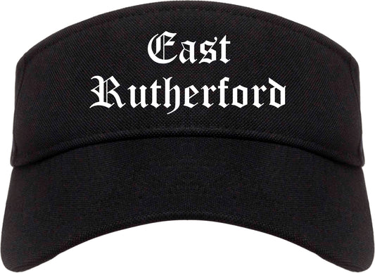 East Rutherford New Jersey NJ Old English Mens Visor Cap Hat Black