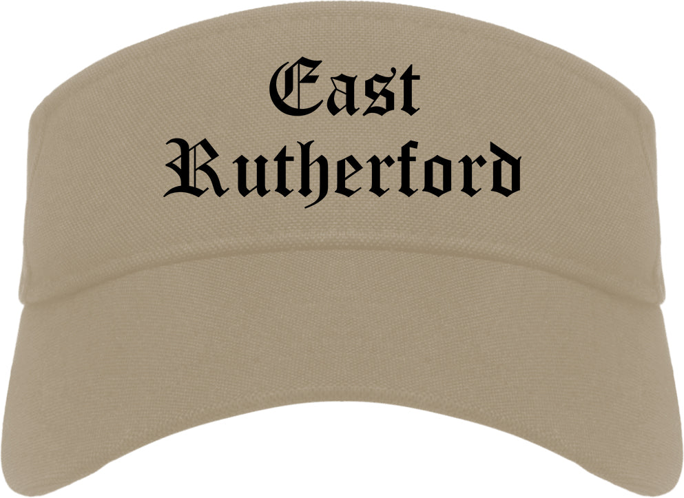 East Rutherford New Jersey NJ Old English Mens Visor Cap Hat Khaki