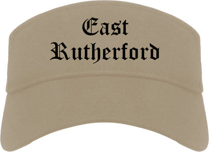 East Rutherford New Jersey NJ Old English Mens Visor Cap Hat Khaki
