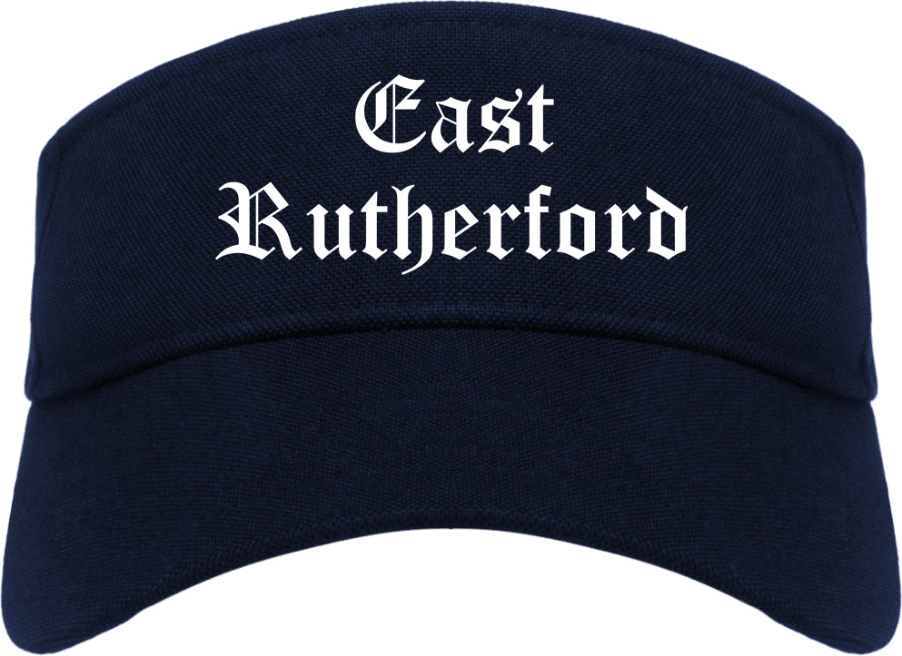 East Rutherford New Jersey NJ Old English Mens Visor Cap Hat Navy Blue