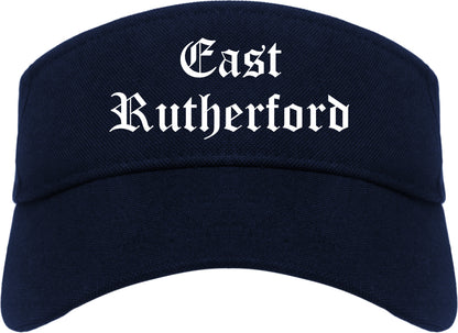 East Rutherford New Jersey NJ Old English Mens Visor Cap Hat Navy Blue
