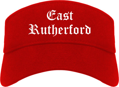 East Rutherford New Jersey NJ Old English Mens Visor Cap Hat Red
