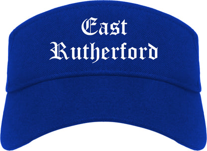 East Rutherford New Jersey NJ Old English Mens Visor Cap Hat Royal Blue