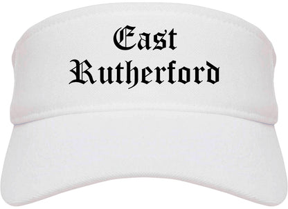 East Rutherford New Jersey NJ Old English Mens Visor Cap Hat White