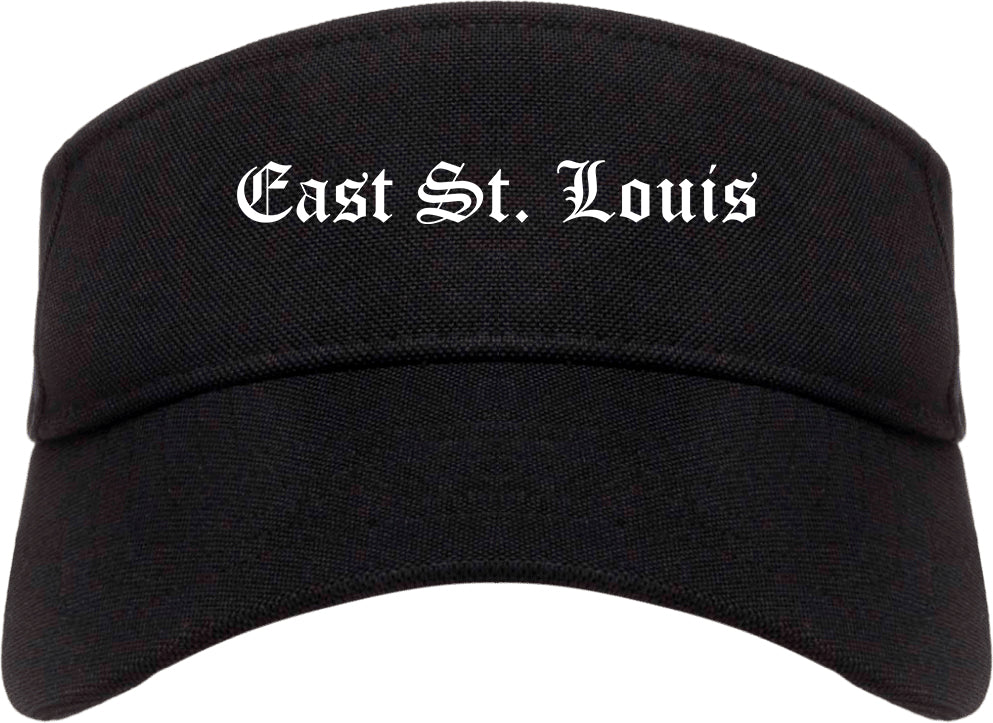 East St. Louis Illinois IL Old English Mens Visor Cap Hat Black