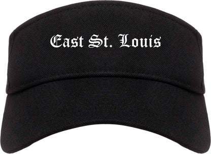 East St. Louis Illinois IL Old English Mens Visor Cap Hat Black