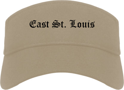 East St. Louis Illinois IL Old English Mens Visor Cap Hat Khaki