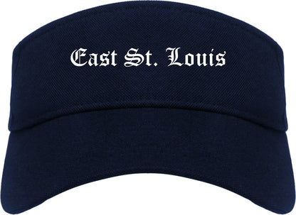 East St. Louis Illinois IL Old English Mens Visor Cap Hat Navy Blue