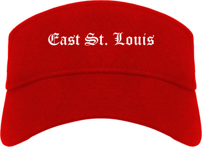 East St. Louis Illinois IL Old English Mens Visor Cap Hat Red