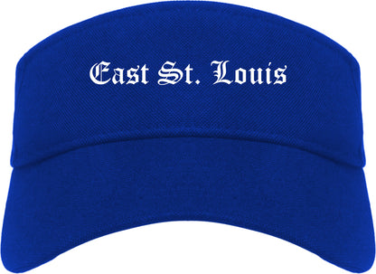 East St. Louis Illinois IL Old English Mens Visor Cap Hat Royal Blue