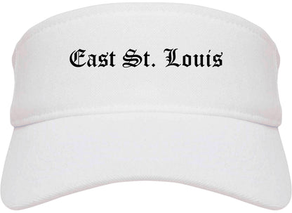 East St. Louis Illinois IL Old English Mens Visor Cap Hat White