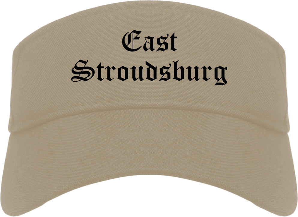 East Stroudsburg Pennsylvania PA Old English Mens Visor Cap Hat Khaki