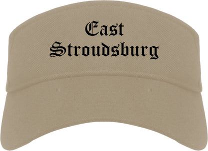 East Stroudsburg Pennsylvania PA Old English Mens Visor Cap Hat Khaki