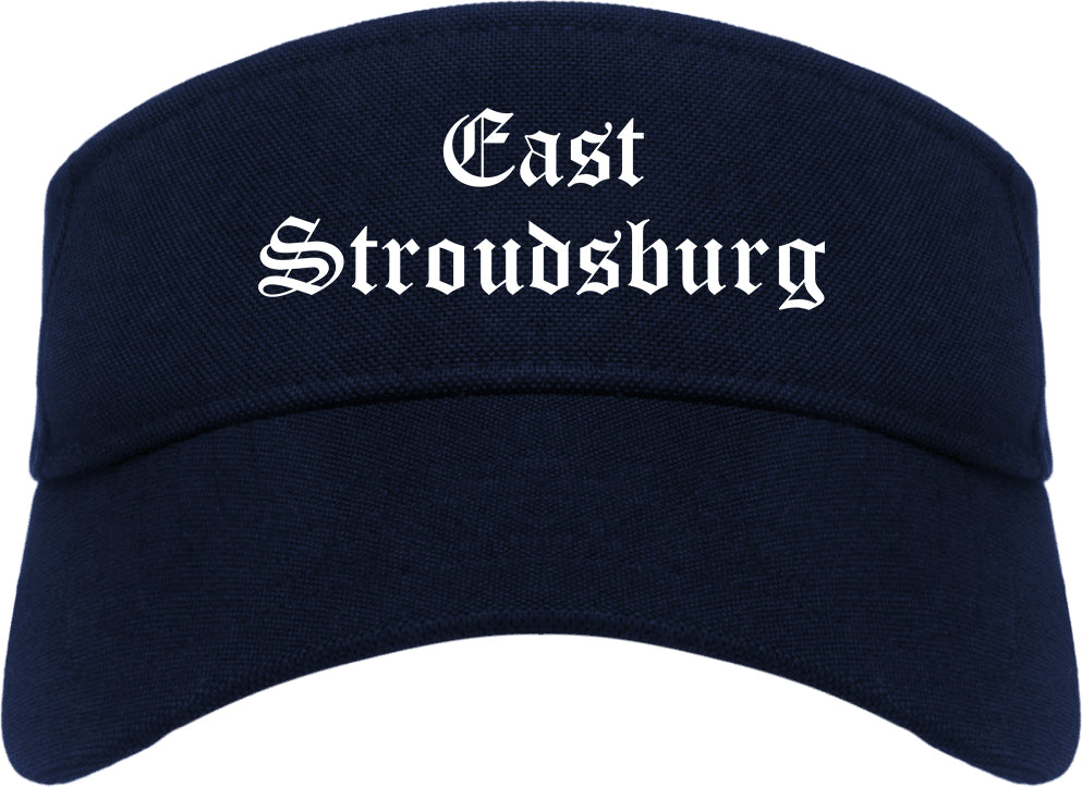 East Stroudsburg Pennsylvania PA Old English Mens Visor Cap Hat Navy Blue