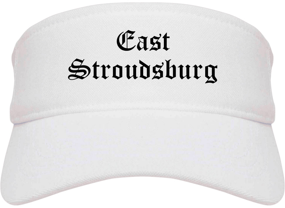 East Stroudsburg Pennsylvania PA Old English Mens Visor Cap Hat White