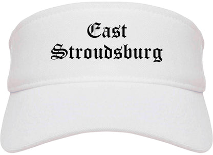 East Stroudsburg Pennsylvania PA Old English Mens Visor Cap Hat White