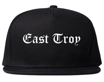 East Troy Wisconsin WI Old English Mens Snapback Hat Black