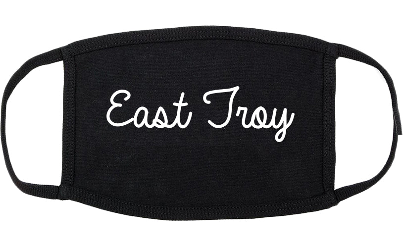 East Troy Wisconsin WI Script Cotton Face Mask Black