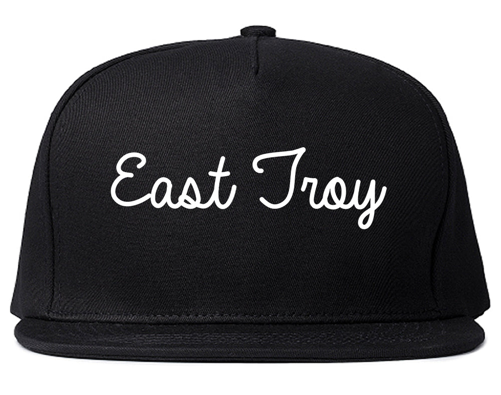 East Troy Wisconsin WI Script Mens Snapback Hat Black
