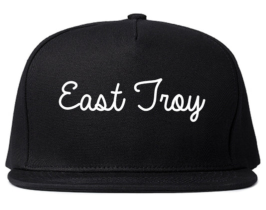 East Troy Wisconsin WI Script Mens Snapback Hat Black
