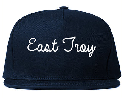 East Troy Wisconsin WI Script Mens Snapback Hat Navy Blue