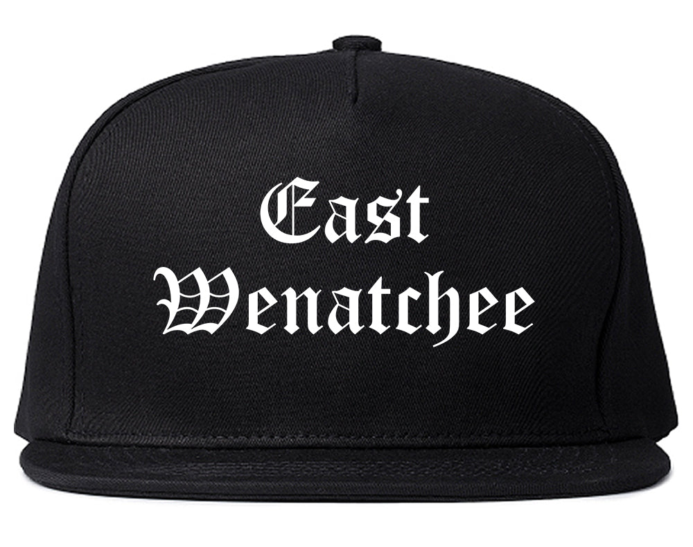 East Wenatchee Washington WA Old English Mens Snapback Hat Black