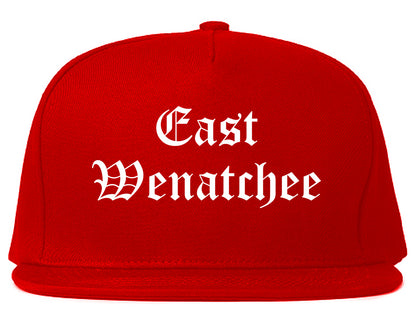 East Wenatchee Washington WA Old English Mens Snapback Hat Red