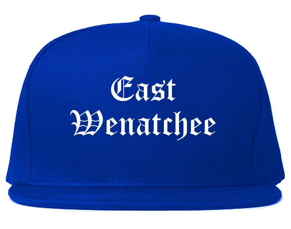 East Wenatchee Washington WA Old English Mens Snapback Hat Royal Blue