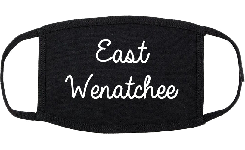 East Wenatchee Washington WA Script Cotton Face Mask Black