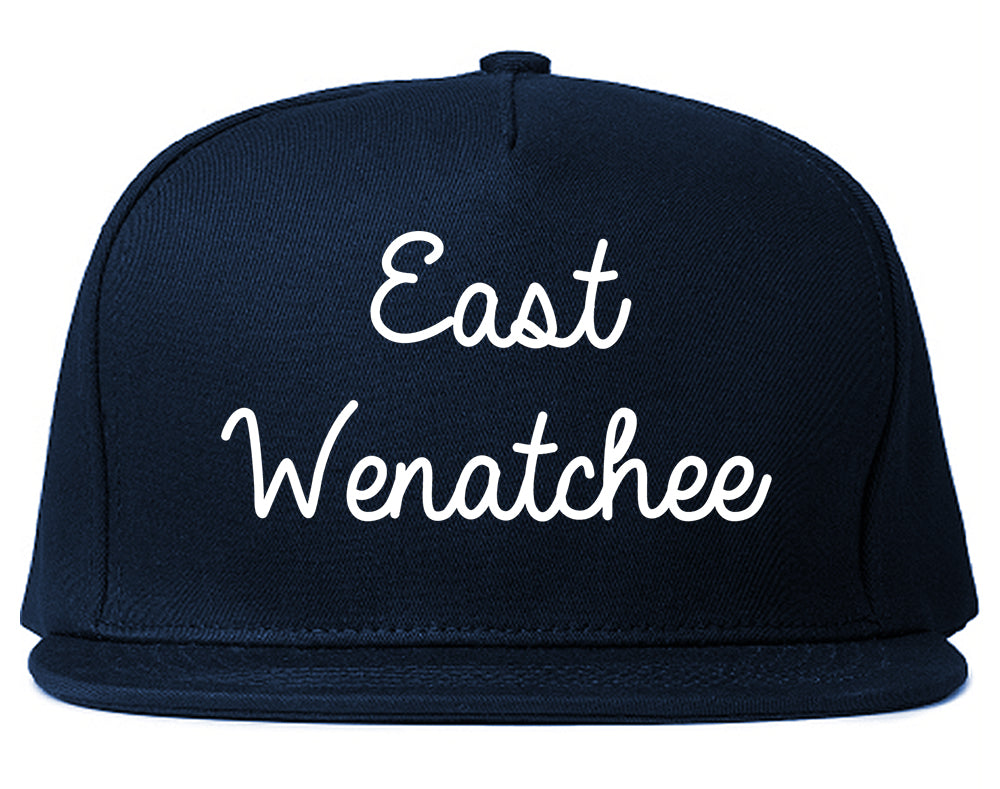 East Wenatchee Washington WA Script Mens Snapback Hat Navy Blue