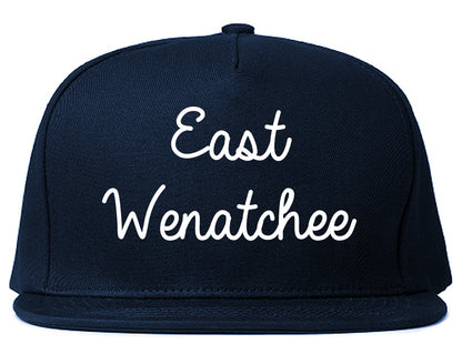 East Wenatchee Washington WA Script Mens Snapback Hat Navy Blue