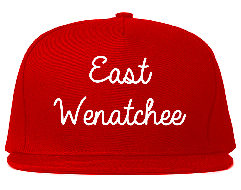 East Wenatchee Washington WA Script Mens Snapback Hat Red