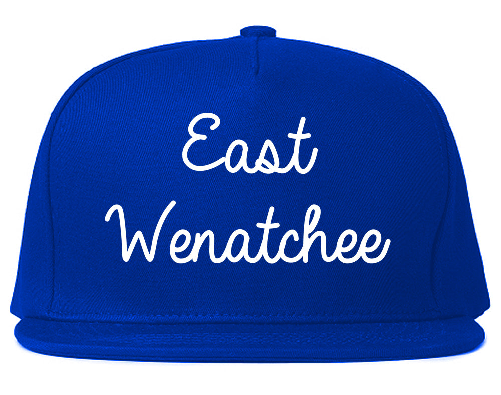East Wenatchee Washington WA Script Mens Snapback Hat Royal Blue