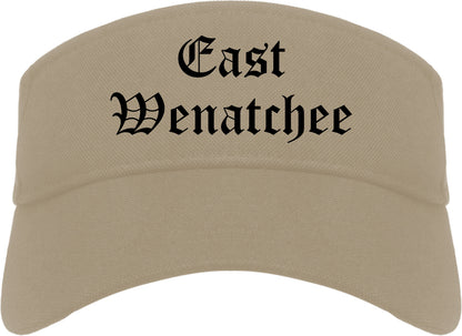 East Wenatchee Washington WA Old English Mens Visor Cap Hat Khaki