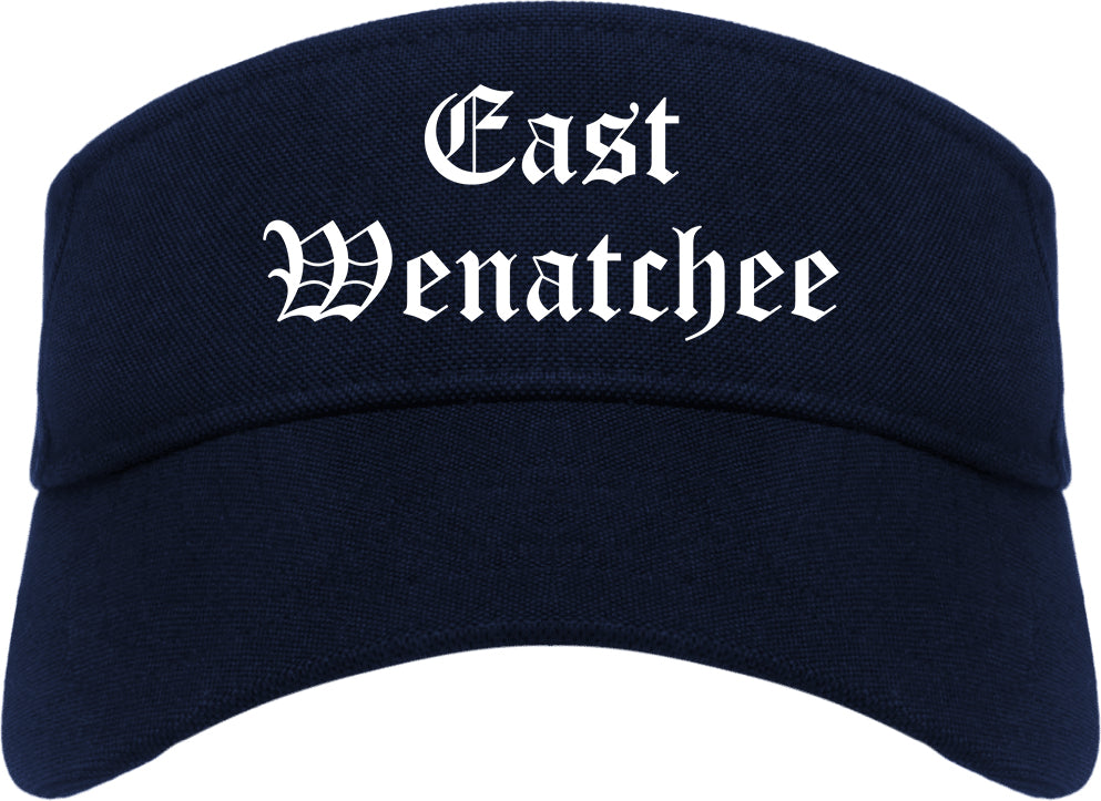 East Wenatchee Washington WA Old English Mens Visor Cap Hat Navy Blue