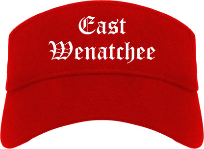 East Wenatchee Washington WA Old English Mens Visor Cap Hat Red