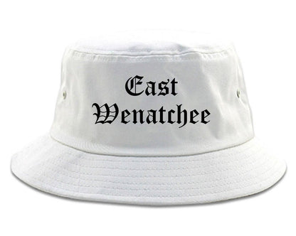 East Wenatchee Washington WA Old English Mens Bucket Hat White