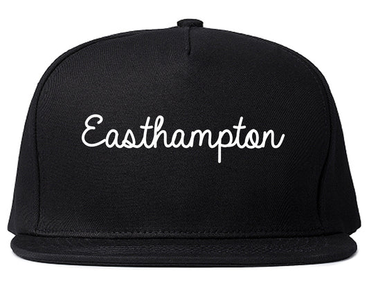 Easthampton Massachusetts MA Script Mens Snapback Hat Black