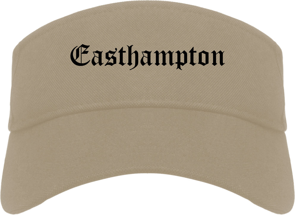 Easthampton Massachusetts MA Old English Mens Visor Cap Hat Khaki