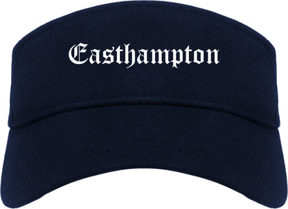 Easthampton Massachusetts MA Old English Mens Visor Cap Hat Navy Blue