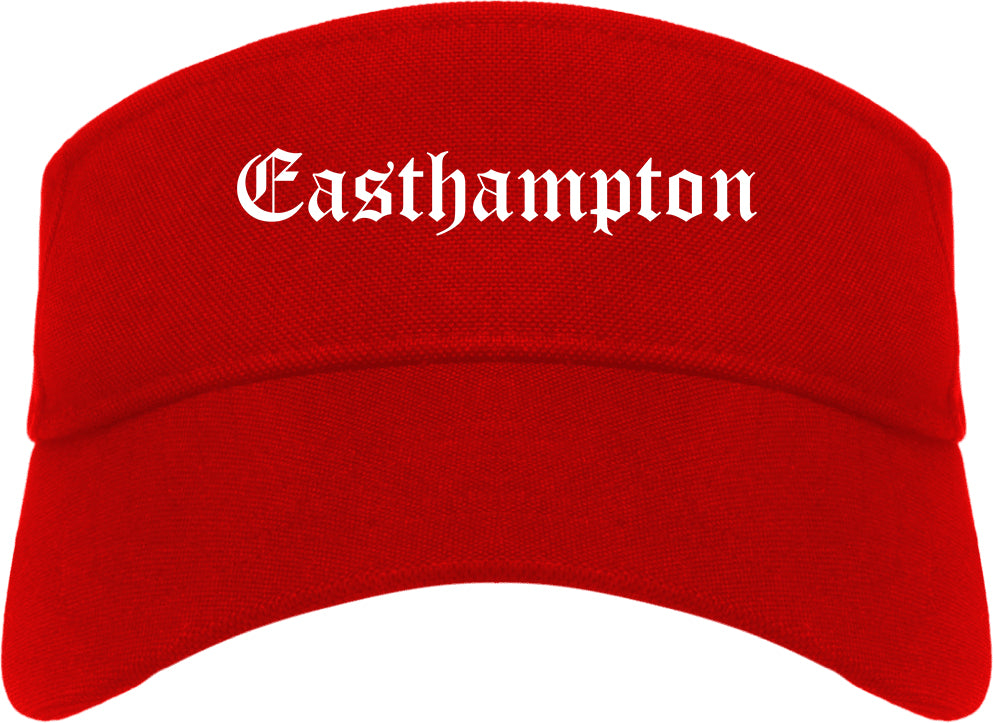 Easthampton Massachusetts MA Old English Mens Visor Cap Hat Red