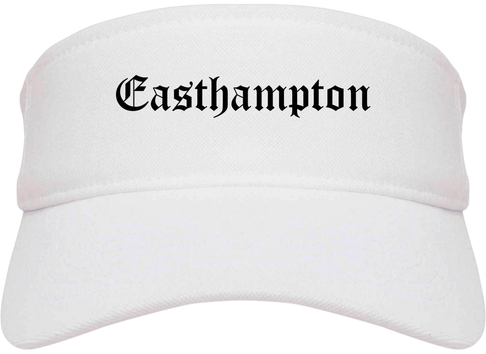 Easthampton Massachusetts MA Old English Mens Visor Cap Hat White