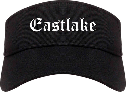 Eastlake Ohio OH Old English Mens Visor Cap Hat Black