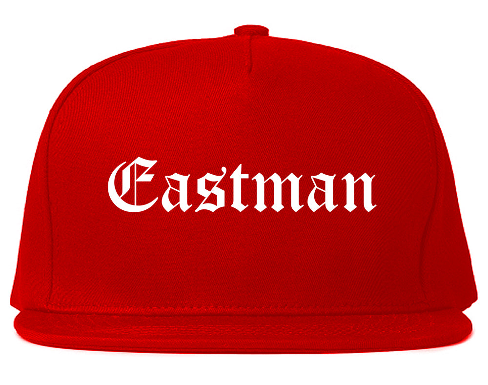 Eastman Georgia GA Old English Mens Snapback Hat Red