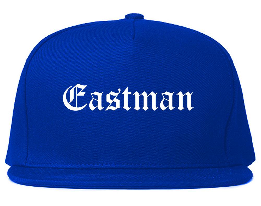 Eastman Georgia GA Old English Mens Snapback Hat Royal Blue