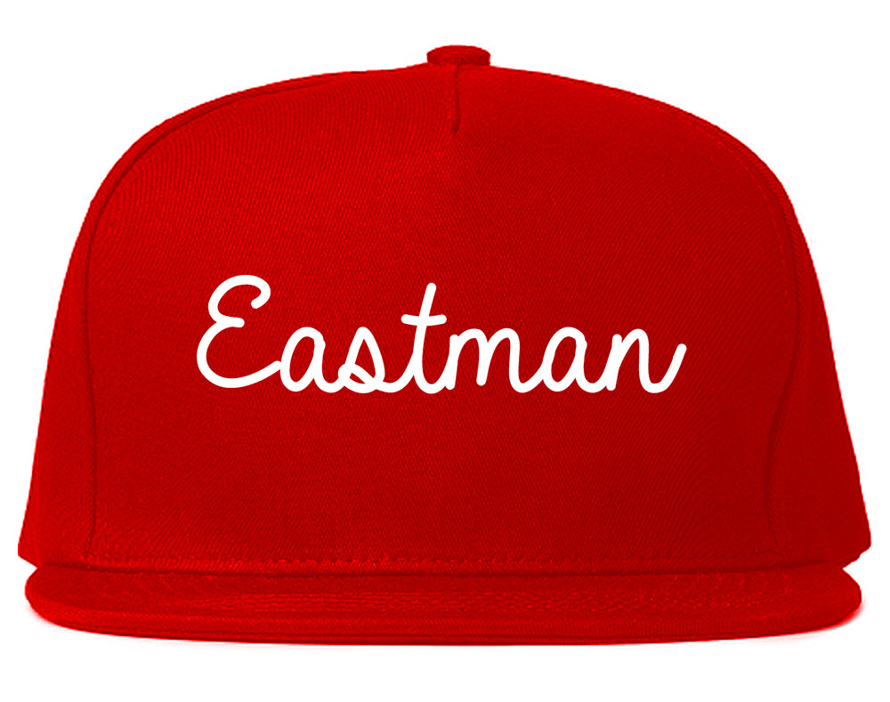 Eastman Georgia GA Script Mens Snapback Hat Red