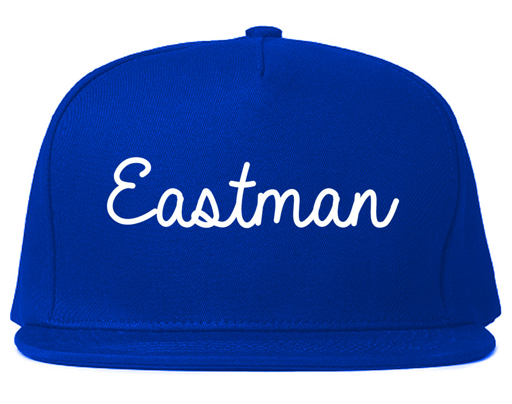 Eastman Georgia GA Script Mens Snapback Hat Royal Blue