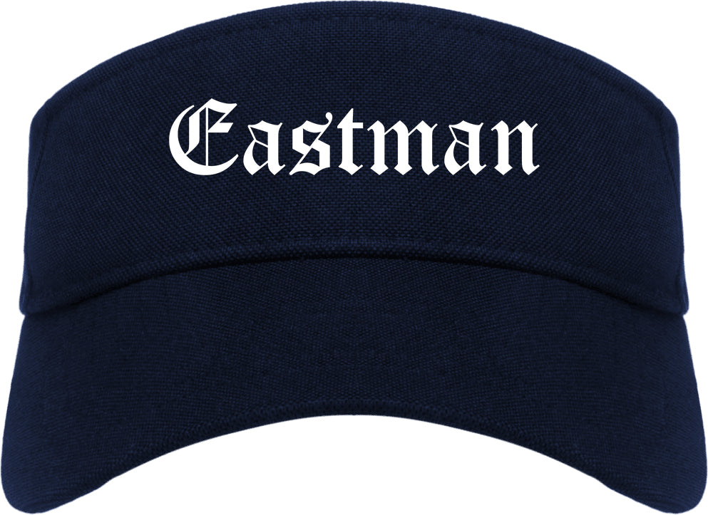 Eastman Georgia GA Old English Mens Visor Cap Hat Navy Blue