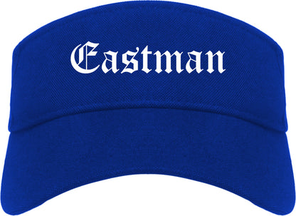 Eastman Georgia GA Old English Mens Visor Cap Hat Royal Blue