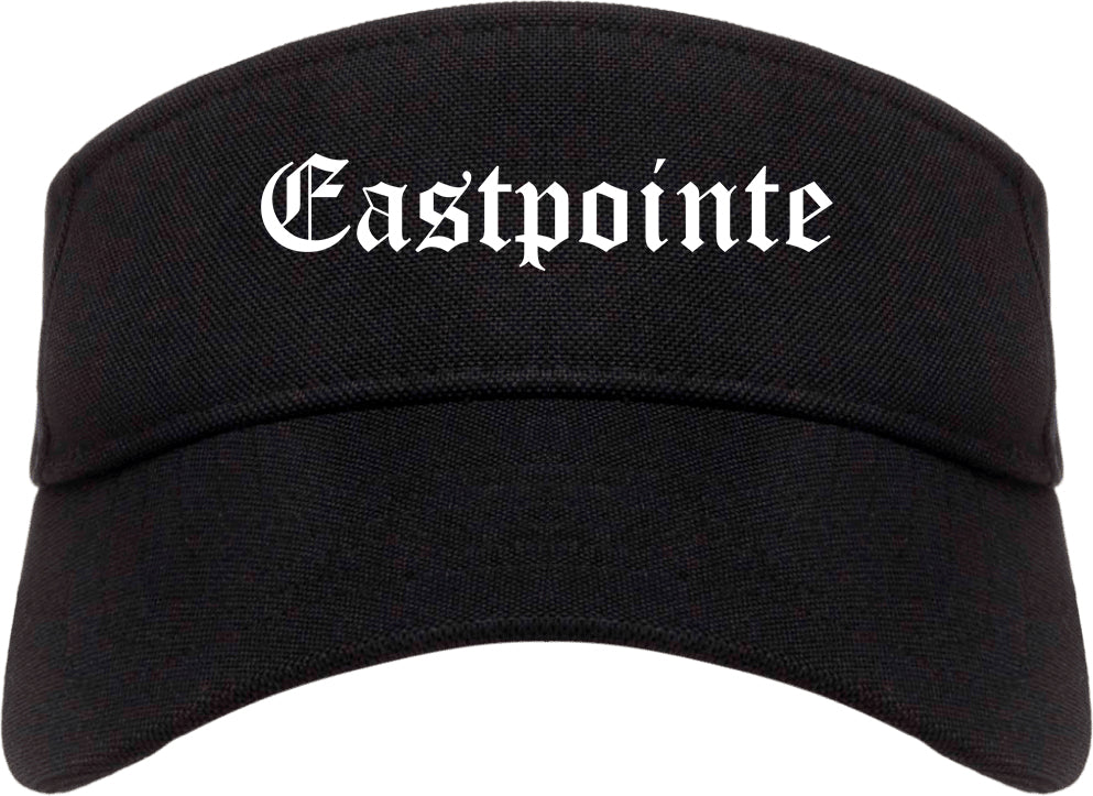 Eastpointe Michigan MI Old English Mens Visor Cap Hat Black